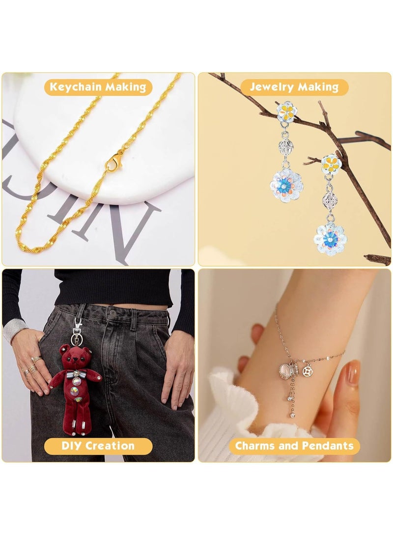 Capstro 990 Pcs Iron Chain & Jewelry Findings Craft Kit – Key Rings, Jump Rings, Lobster Clasps, Extension Chains & Keychain Clips for DIY Jewelry Making - Image 4